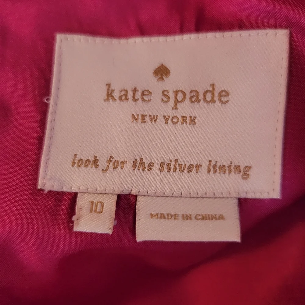 Kate Spade Demi Sweetheart Shift Scalloped Dress Pink 3/4 Sleeve Shift Dress 10